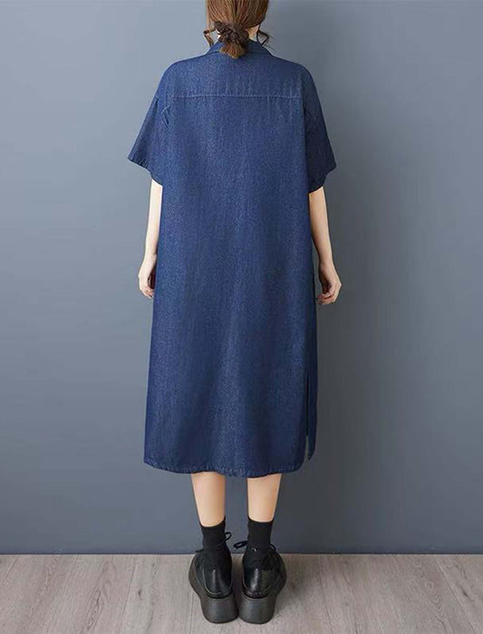 ゆったりネコモチーフ付きワンピース