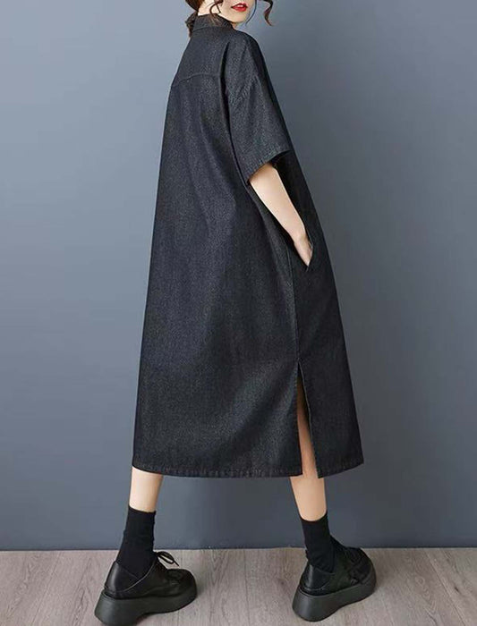 ゆったりネコモチーフ付きワンピース