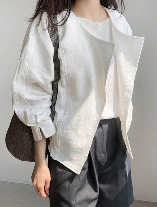 リネンコットン薄手ブルゾン　