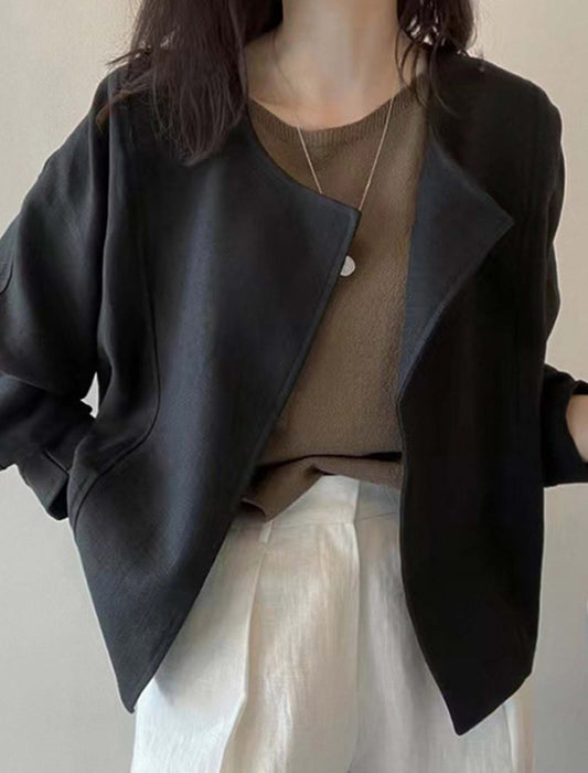 リネンコットン薄手ブルゾン　