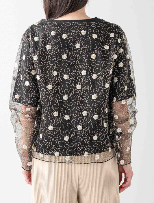 ＜Northmallオリジナル＞ エレガントレース刺しゅうトップス（Tシャツ付き）