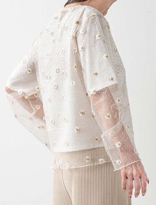 ＜Northmallオリジナル＞ エレガントレース刺しゅうトップス（Tシャツ付き）