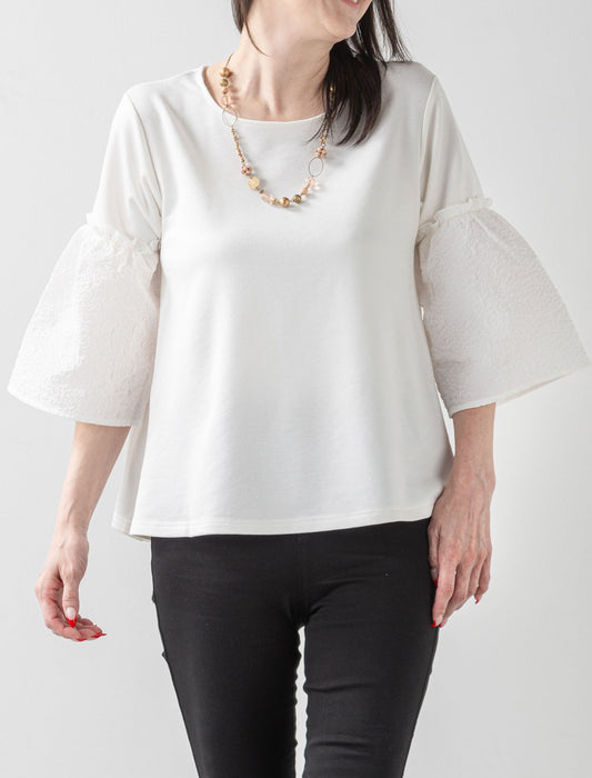 ＜Northmallオリジナル＞ボリュームスリーブ異素材カットソー