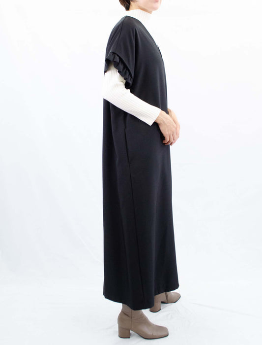 3wayVネックフリルジャンパーワンピース