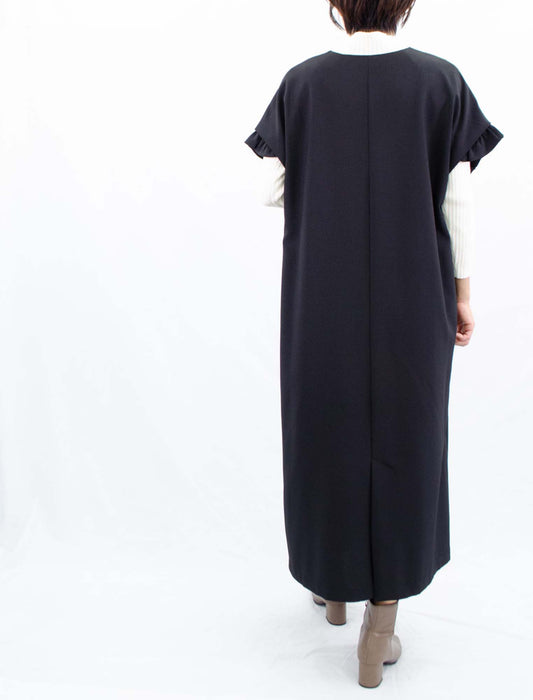 3wayVネックフリルジャンパーワンピース