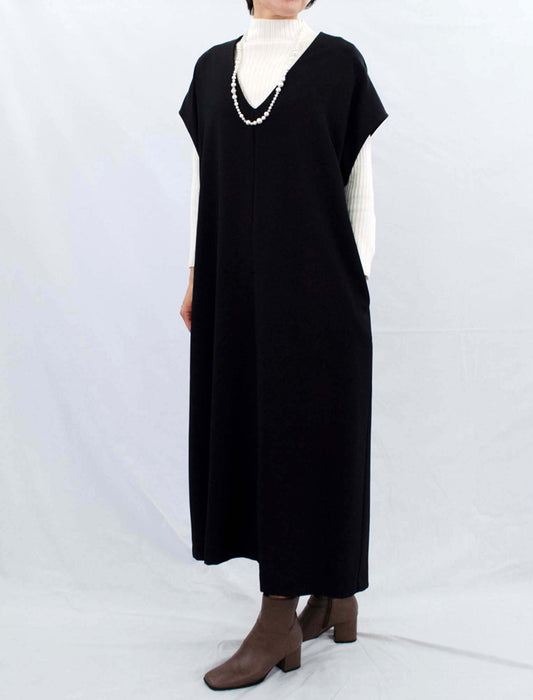3wayVネックフリルジャンパーワンピース