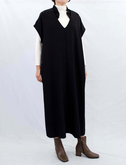 3wayVネックフリルジャンパーワンピース