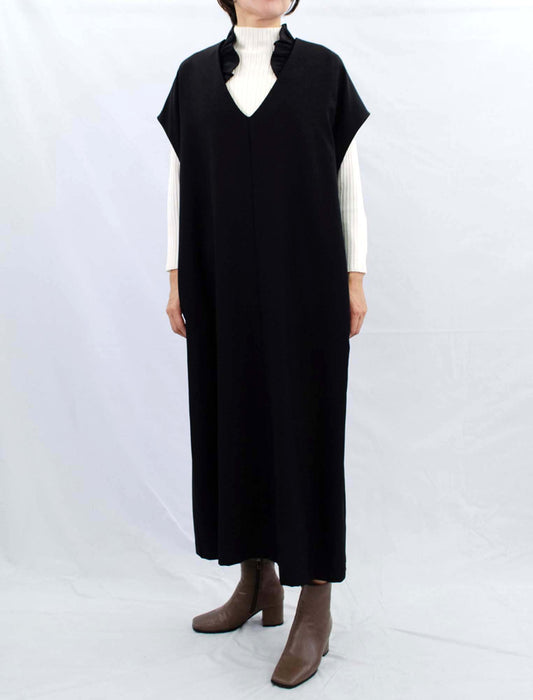 3wayVネックフリルジャンパーワンピース