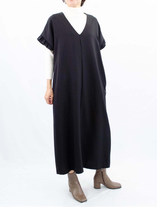 3wayVネックフリルジャンパーワンピース