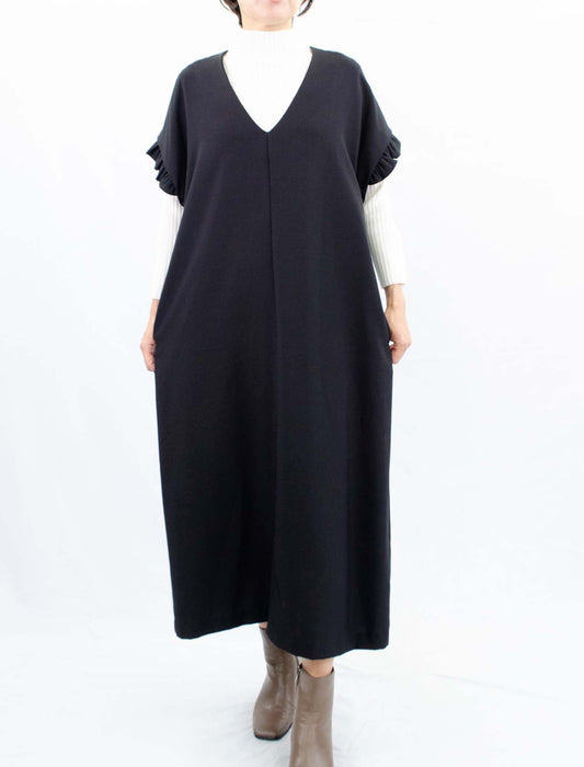 3wayVネックフリルジャンパーワンピース