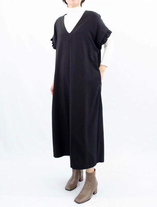 3wayVネックフリルジャンパーワンピース