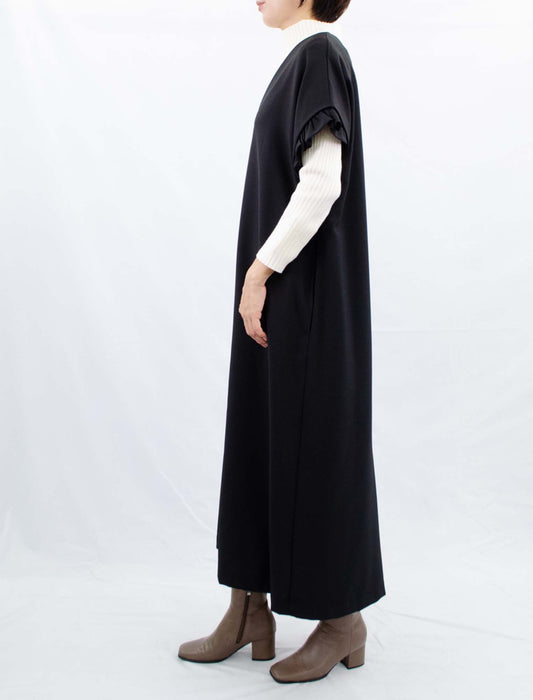 3wayVネックフリルジャンパーワンピース