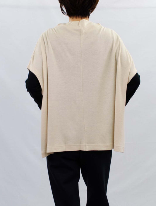 ボトルネック幾何学編み地チュニック