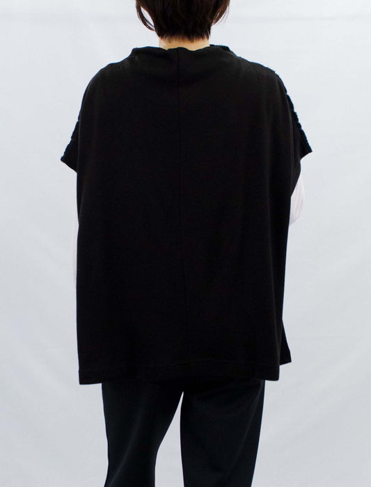 ボトルネック幾何学編み地チュニック