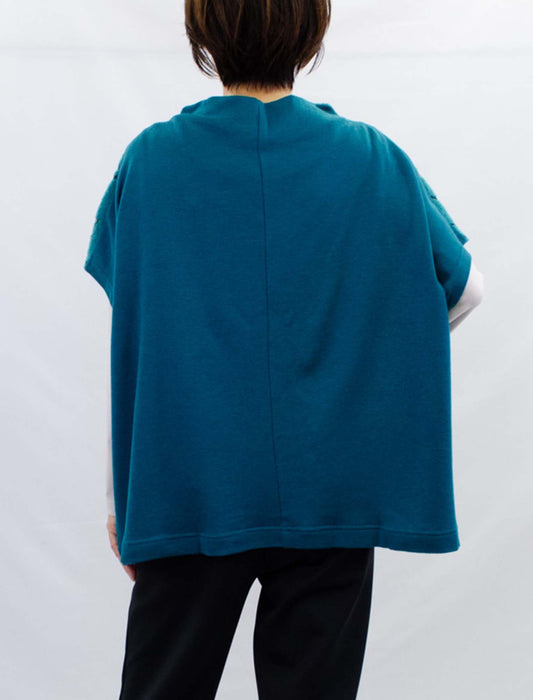 ボトルネック幾何学編み地チュニック