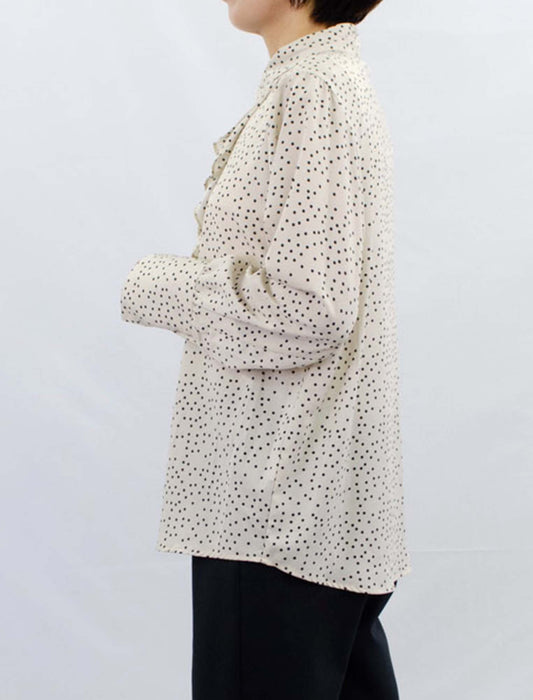 ドットフリルブラウス