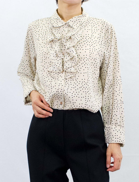 ドットフリルブラウス