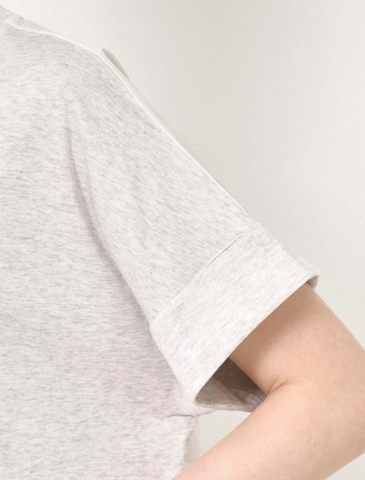 バックPT異素材バイカラートップス