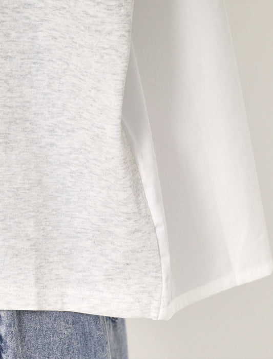 バックPT異素材バイカラートップス