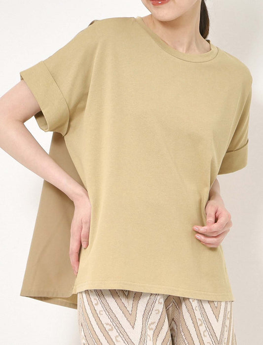 バックPT異素材バイカラートップス