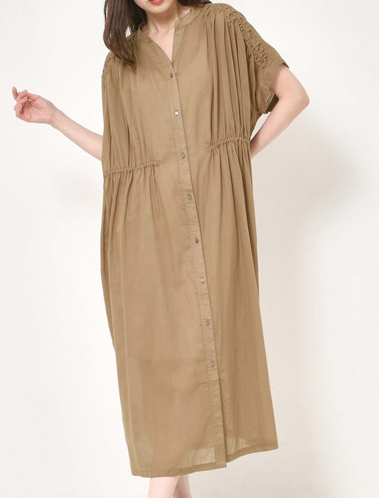 ハンドスモックシャツワンピース