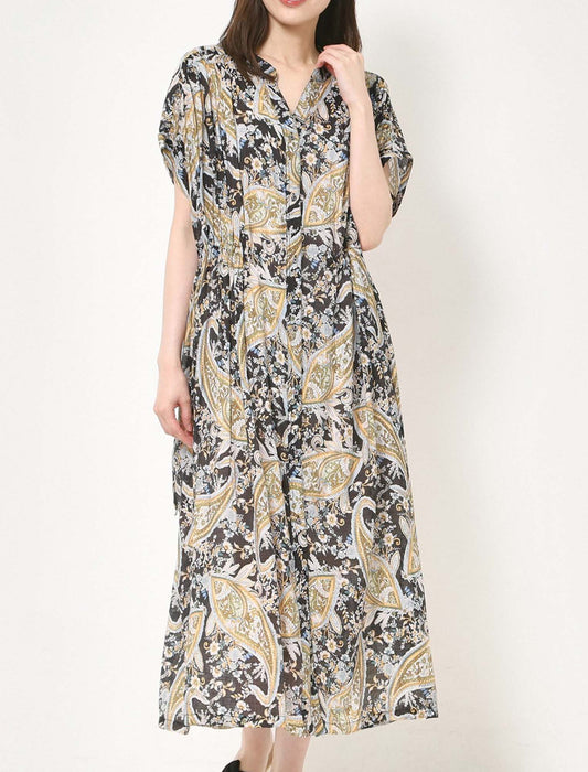 ハンドスモックシャツワンピース