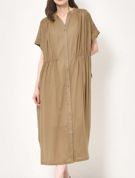 ハンドスモックシャツワンピース