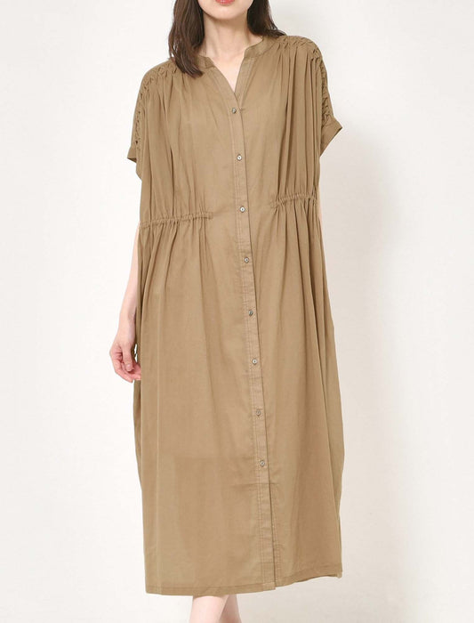 ハンドスモックシャツワンピース