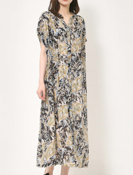 ハンドスモックシャツワンピース