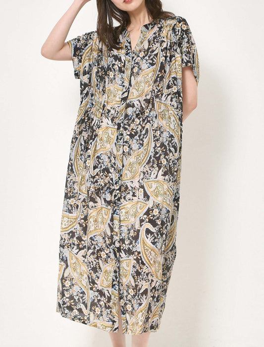 ハンドスモックシャツワンピース