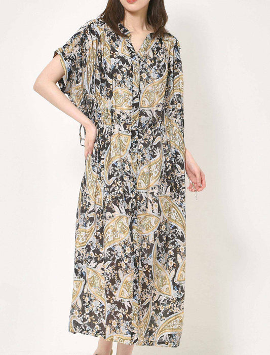 ハンドスモックシャツワンピース