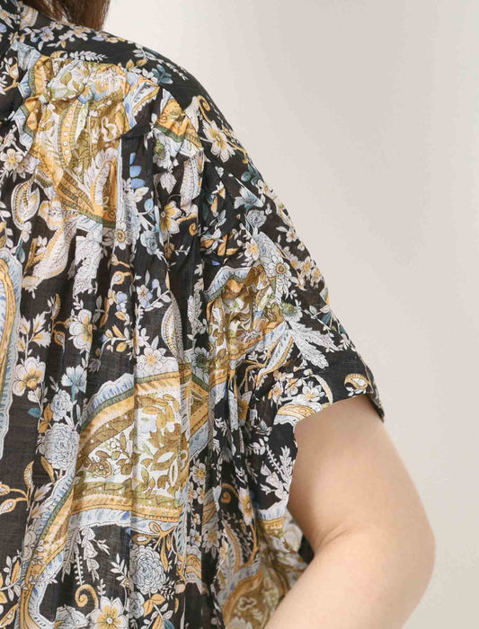 ハンドスモックシャツワンピース