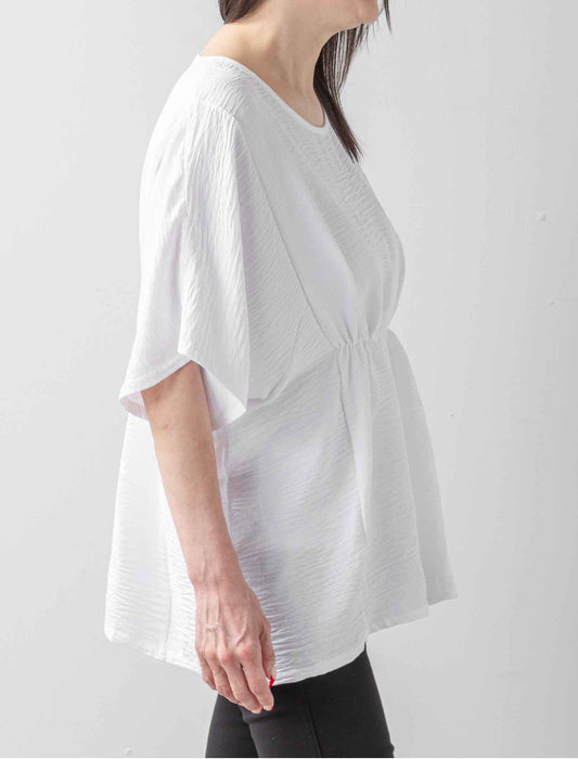 多切替ウエストギャザーブラウス
