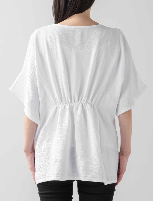 多切替ウエストギャザーブラウス