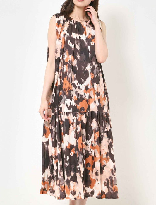 ぼかしＰＴギャザー切替ワンピース