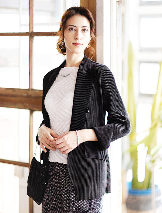 ＜SPECCHIO＞シャトルプリーツピークドジャケット　