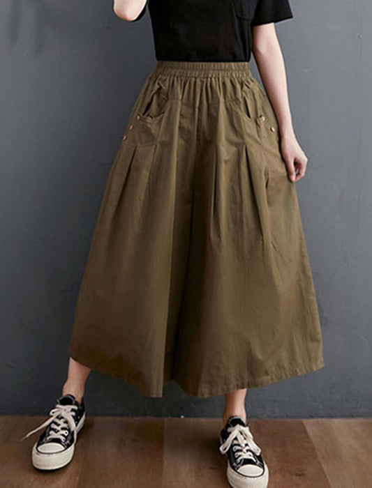 タックデザインワイドシルエットキュロット