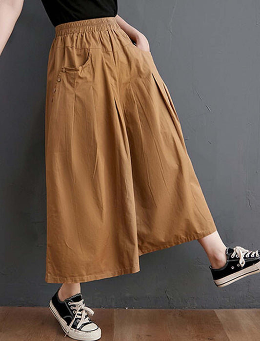 タックデザインワイドシルエットキュロット