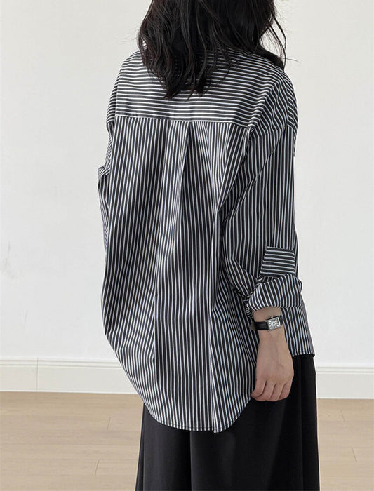 エプロン取り外し可能 チュニック丈シャツブラウス　