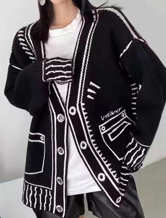 トロンプルイユオーバーサイズカーディガン