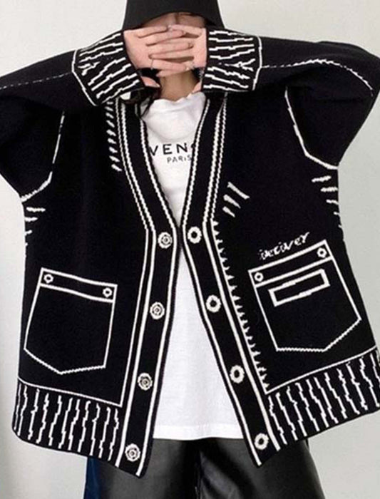 トロンプルイユオーバーサイズカーディガン