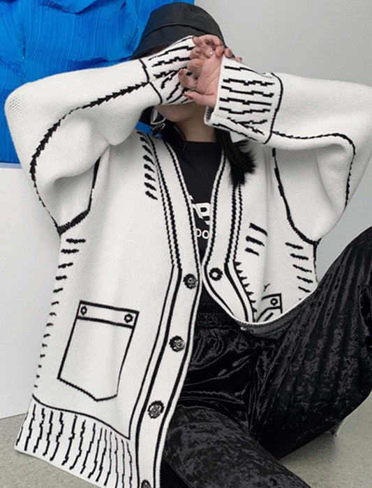 トロンプルイユオーバーサイズカーディガン