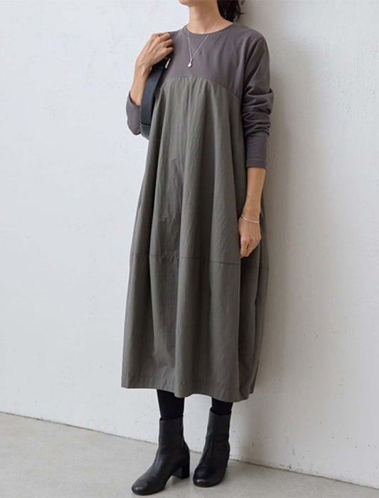 ニットミックスワンピース