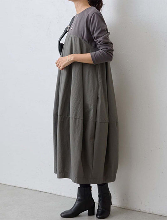 ニットミックスワンピース