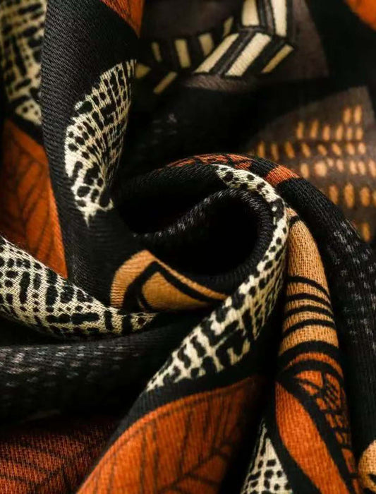 リーフプリント大判ストール