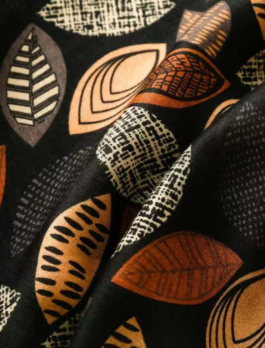 リーフプリント大判ストール