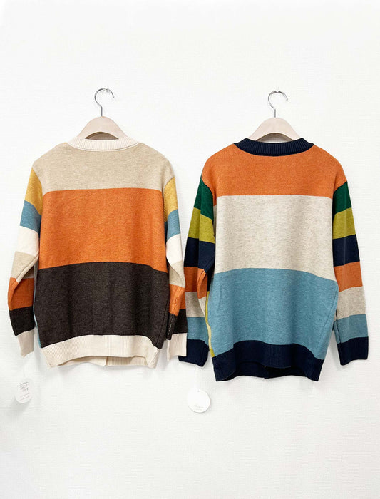 カラーブロックニットカーディガン