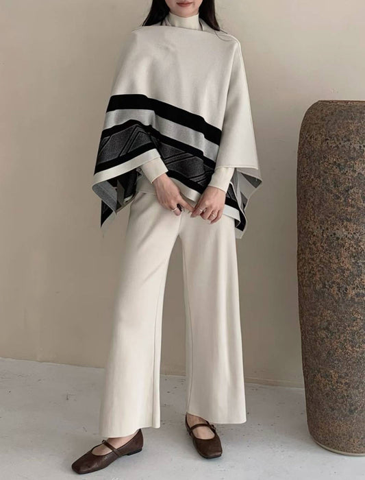 配色ラインニットセットアップ