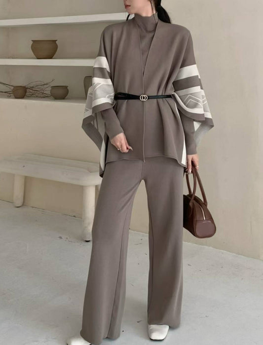 配色ラインニットセットアップ