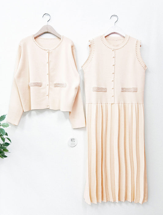 パール使いツイード調セットアップ